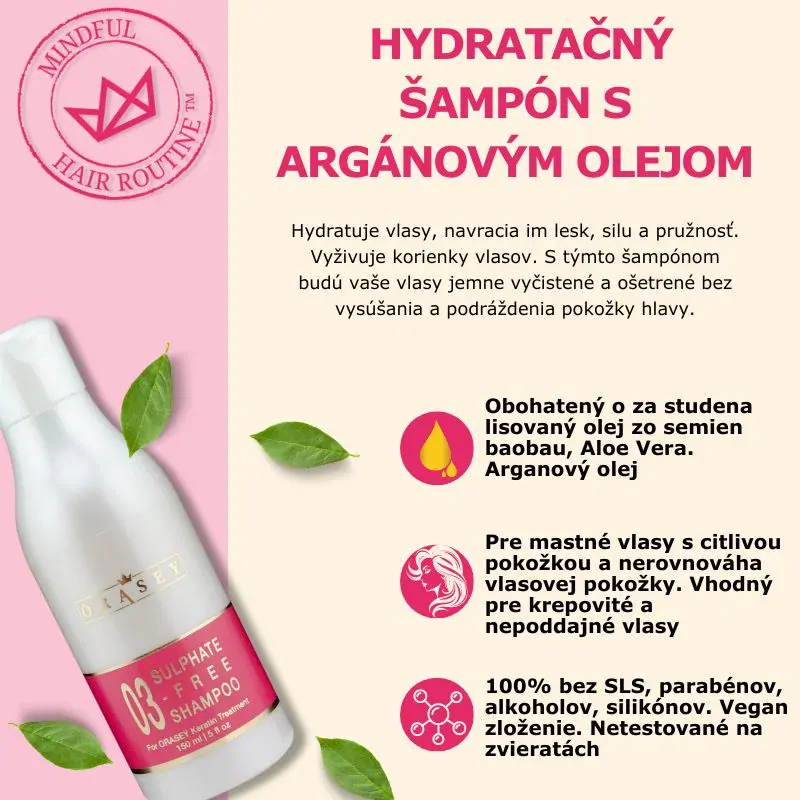 Orasey bezsulfátový hydratujúci šampón 150 ml - Bez silikónov a parabénov